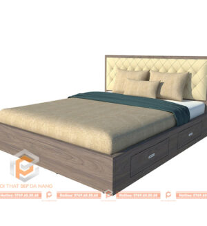 giường gỗ cao cấp 2 hộc kéo