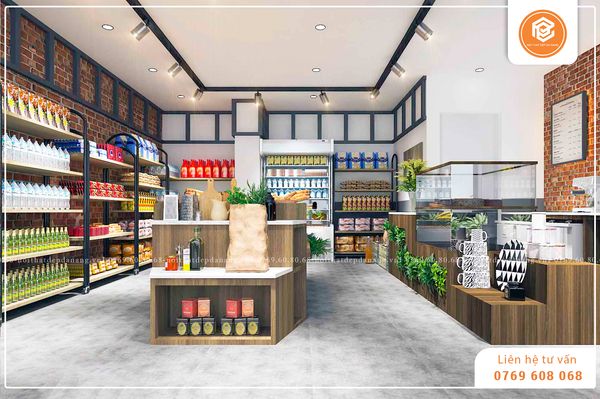 Thiết kế cửa hàng thực phẩm sạch Deily Store với phong cách hiện đại