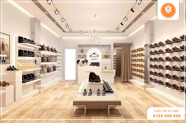 Không gian nội thất cửa hàng giày dép siêu đẹp