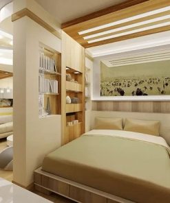 Phòng ngủ tiện lợi và riêng tư nhờ vách ngăn gỗ đẹp
