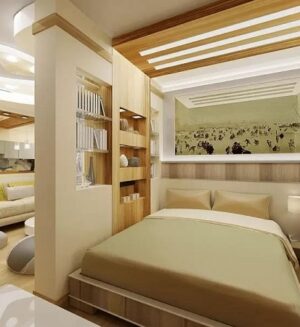 Phòng ngủ tiện lợi và riêng tư nhờ vách ngăn gỗ đẹp