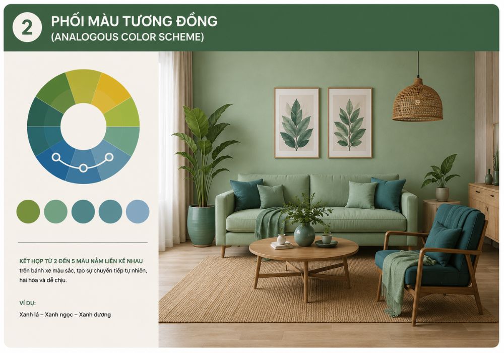 nguyên tắc phối màu thiết kế nội thất