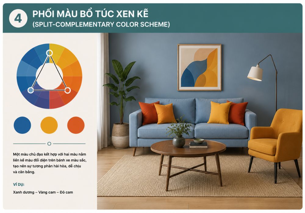 nguyên tắc phối màu thiết kế nội thất