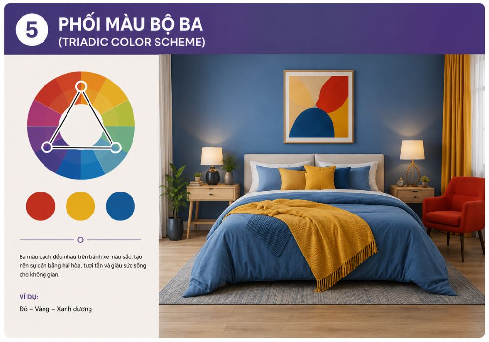 Nguyên tắc phối màu thiết kế nội thất
