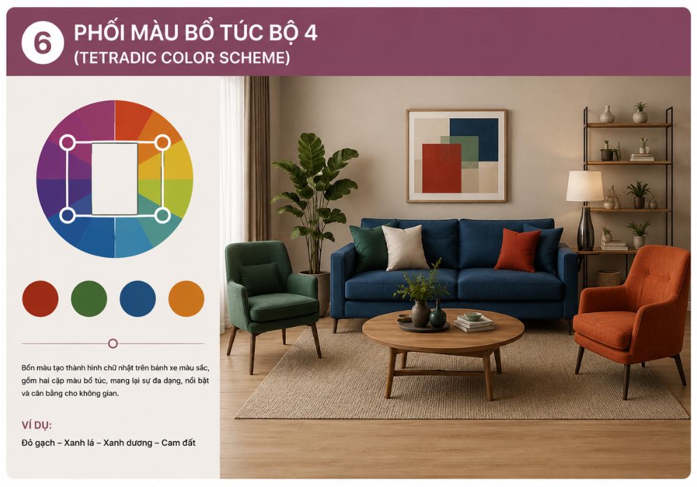 nguyên tắc phối màu thiết kế nội thất